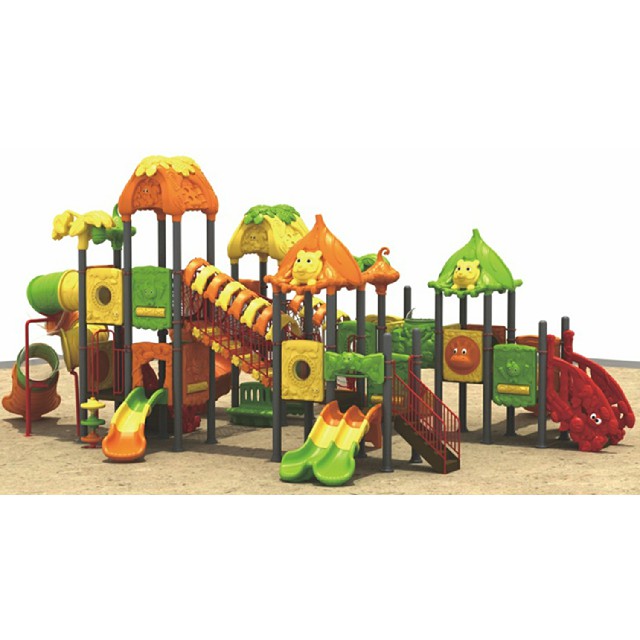 small outdoor kids play set with 3 slides (ML-2004601)