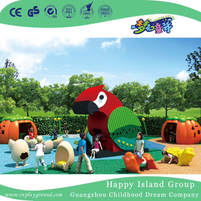 Outdoor Amusement Park Children Bright Red Deer Shape Slide Animal Playground (HHK-3601)