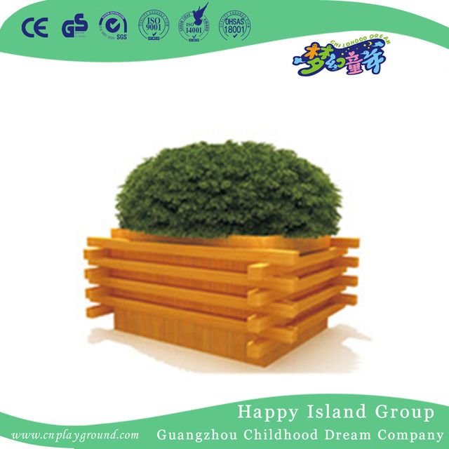 Outdoor Community Rectangle Wooden Flowerpot (HHK-14810)