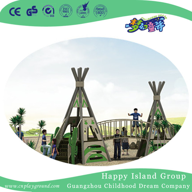 Outdoor Small Pyramid Climbing Playground With Slide (HHK-5301)