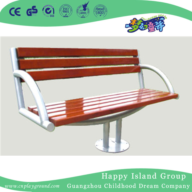 Outdoor Wooden Leisure Bench Equipment With Metal Armrest (HHK-14701)