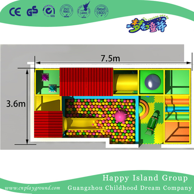 Kindergarten Children Play Closed Small Indoor Playground (JD-hld130624)