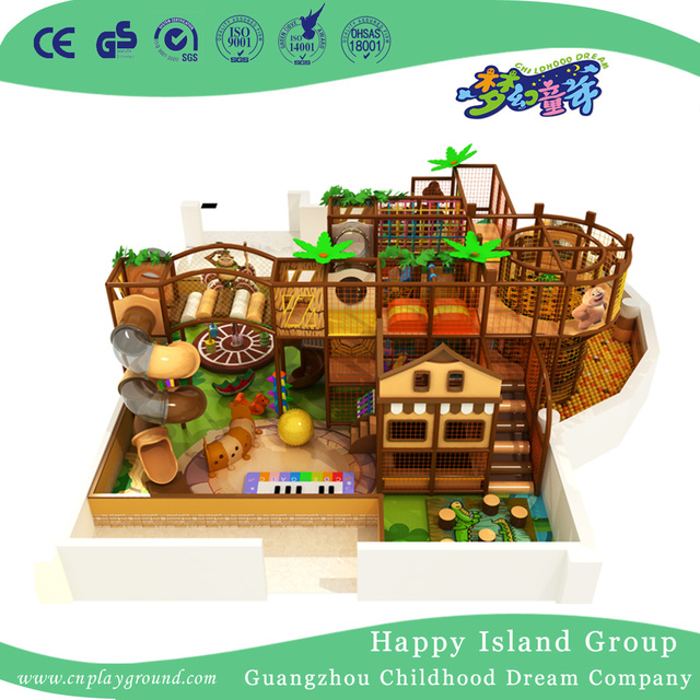Kindergarten Brown Middle Animal Cartoon Indoor Playground (TQ-180706)
