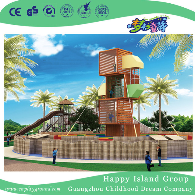 Outdoor Amusement Park Large Wandering Wooden Playground (HHK-7601)