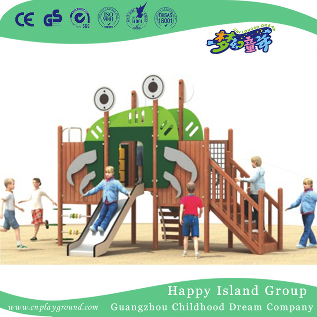 New Design Wooden And PE Board Combination Slide Toddler Playground (1920101)