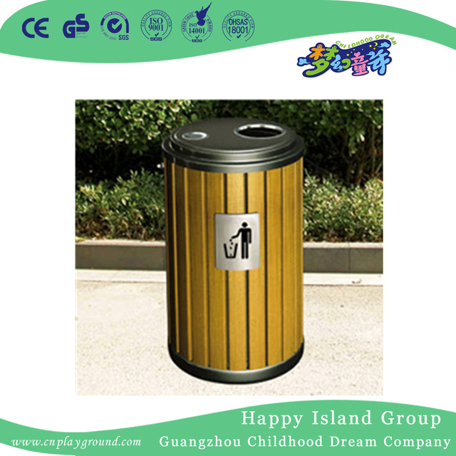 Community Round Wooden Trash Can For Sale (HHK-15007)