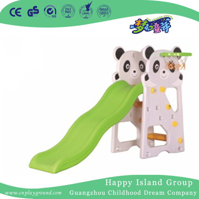 Lovely Kindergarten Plastic Small Panda Slide With Swing (ML-2014604)