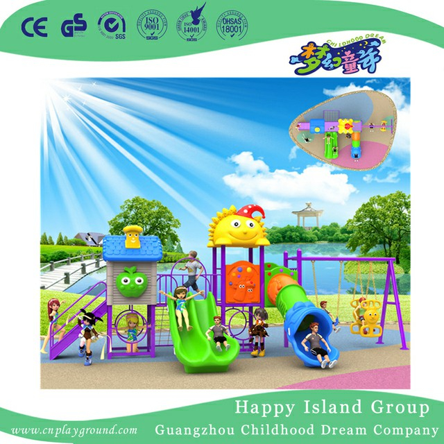 Outdoor Cartoon Simple Children Slide and Swing Playground (BBE-A65)