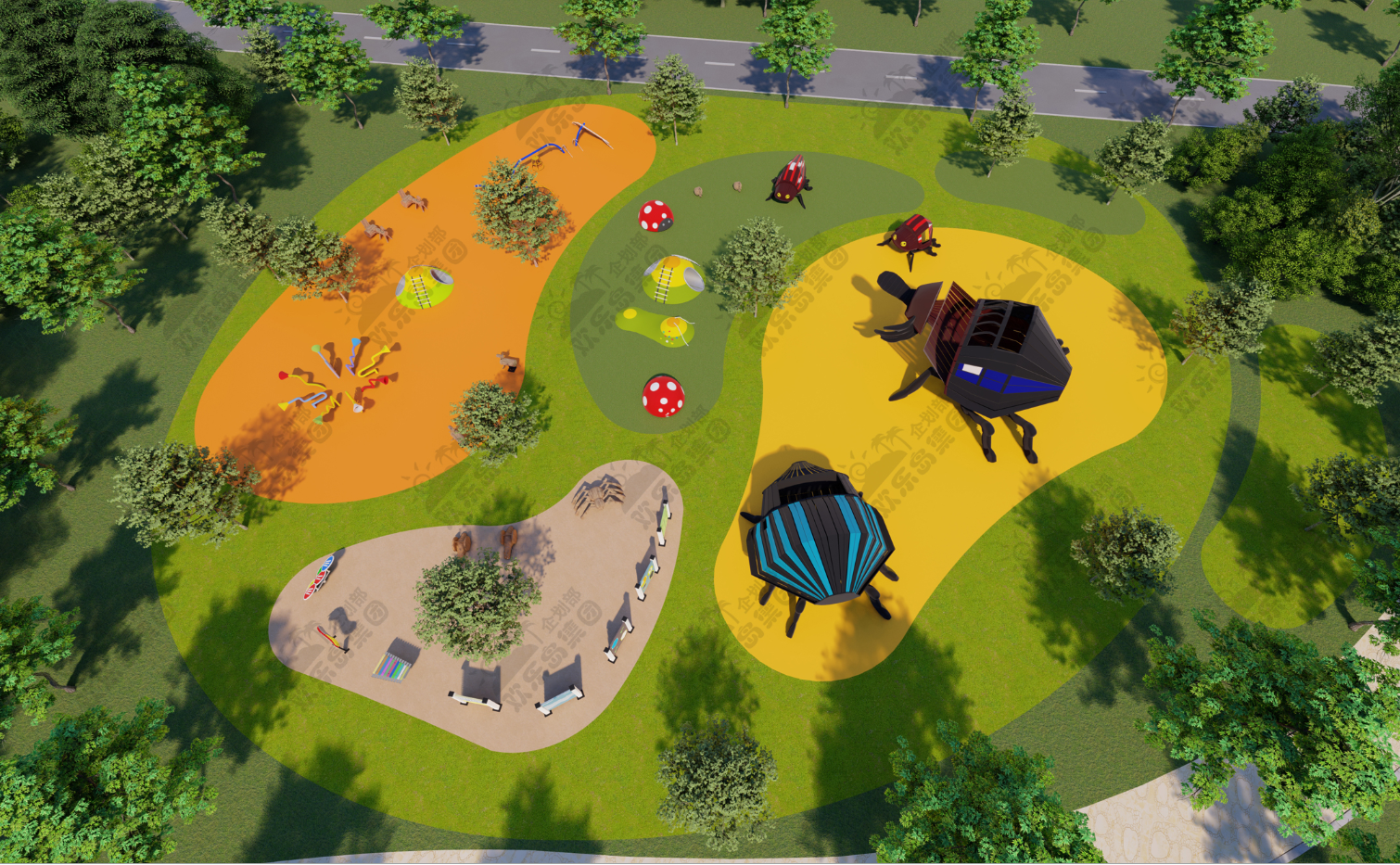unpowered park theme playgroud complex+8615989279205