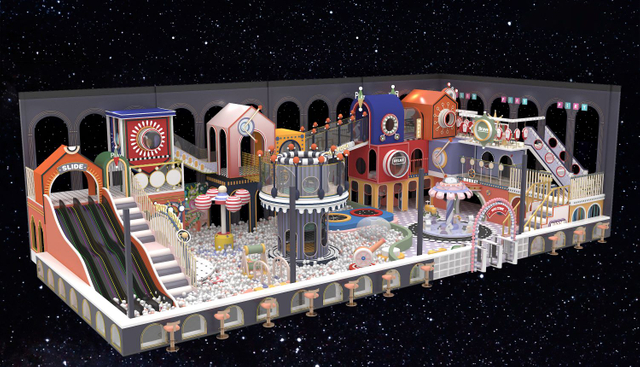 Large Toddler Half-Open Dreamlike Castle Indoor Playground For Exhibition (HHKFK-2405)