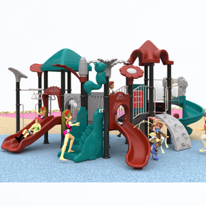 Outdoor Plastic Moulding Playground with 3 Slides And Climber (HKDLS-3201)