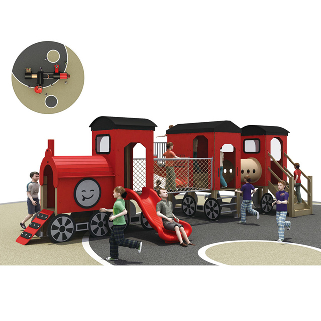 Train Outdoor Playground with Multi-slides (HLD-03501)