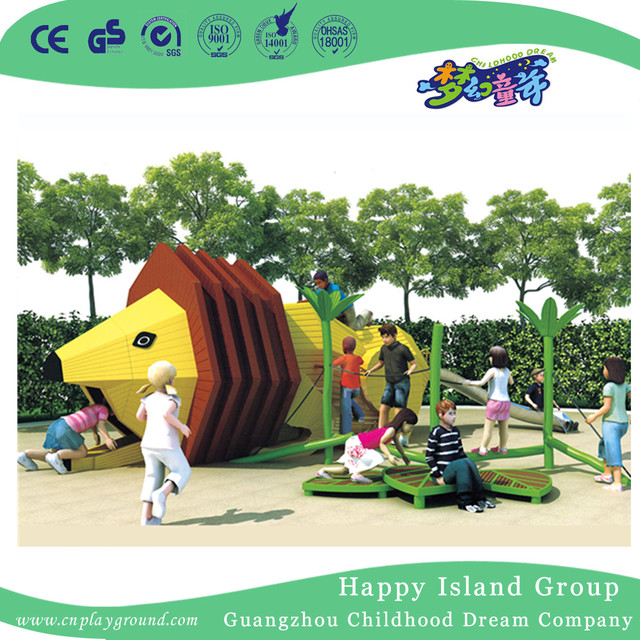 Outdoor Amusement Park Children Bright Red Deer Shape Slide Animal Playground (HHK-3601)