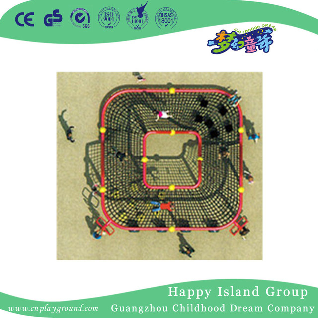 Outdoor Red Square Net Climbing Playground For Backyard (HHK-6201)