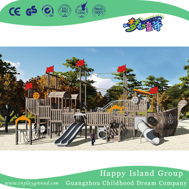 Outdoor Gigantic Children Wooden Pirate Ship Playground (HHK-5602)
