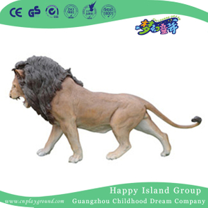 Outdoor Large Ferocious Male Lion Animal Sculpture (HHK-12809)