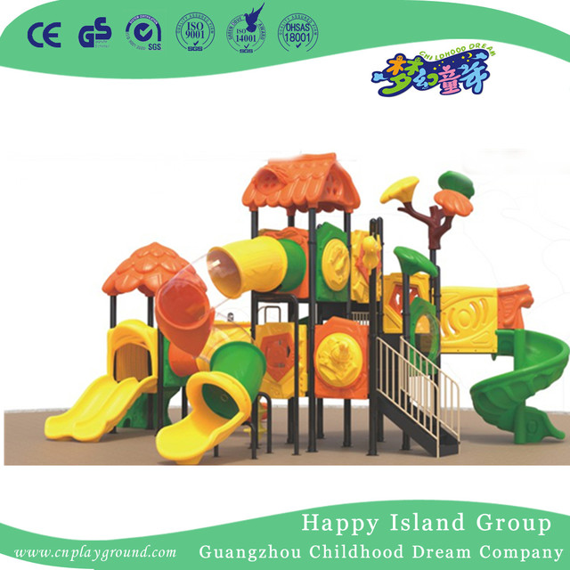 Outdoor Backyard Tree House Playground With Climbing (1915302)