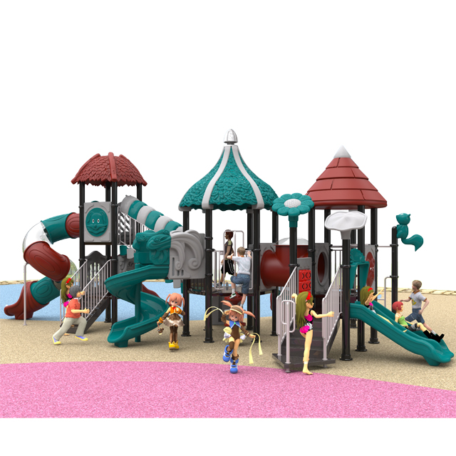 2022 New Design Large Outdoor play set for children natural series playground (HKDLS02701)