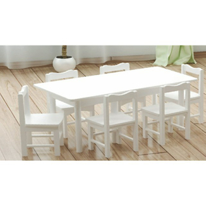 Preschool Children White Rectangle Wooden Table (19A2201)
