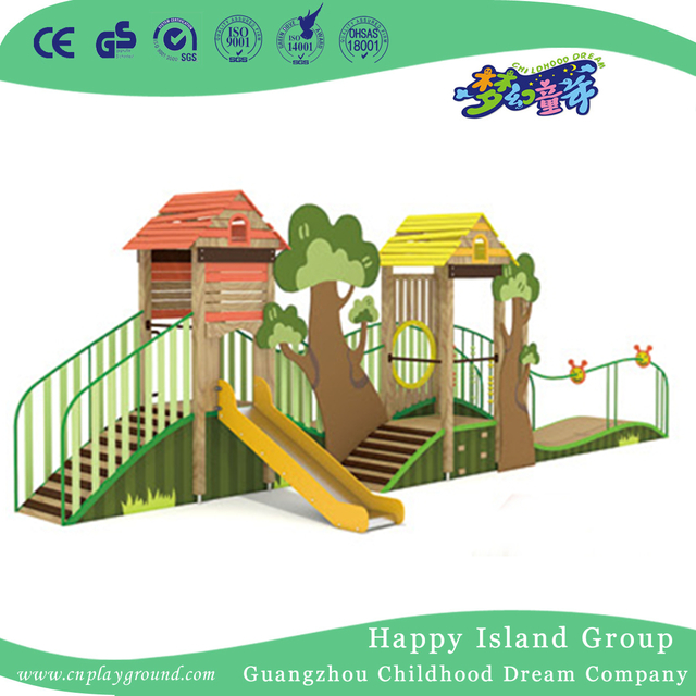 Outdoor Mini Aircraft With Slide Wooden Playground (HHK-4601)