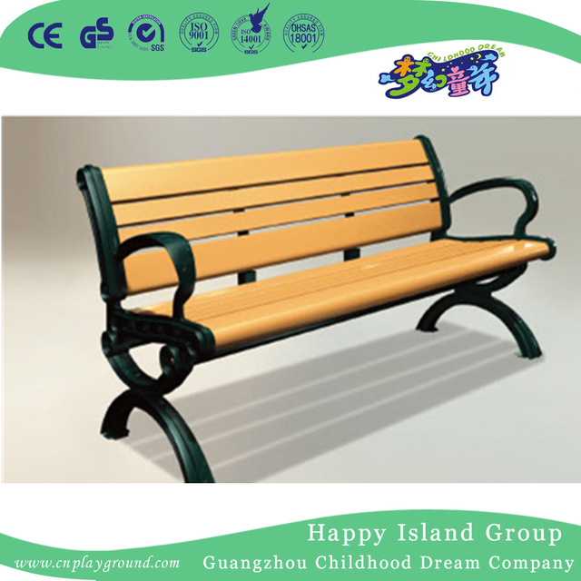 Outdoor Wooden Leisure Bench Equipment With Metal Armrest (HHK-14701)