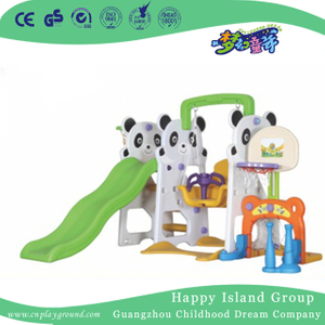 Lovely Kindergarten Plastic Small Panda Slide With Swing (ML-2014604)