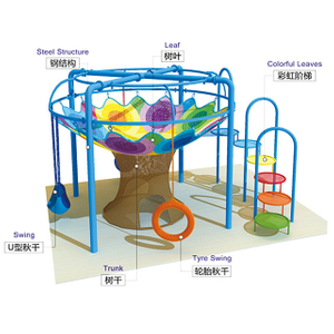 Tree theme children rope net play structure(HLD-09802)