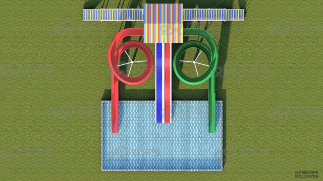 Amusement Park Water 2 tunnel Slide Outdoor Water Playground Equipment (HHK-0316)