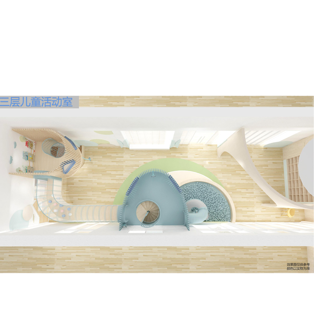 Indoor Playground with cabits and magic lighting gallery and maze climbing set for hotel indoor park (zh-hqw3F)