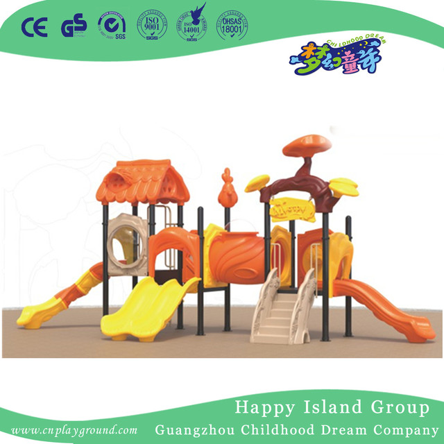 Outdoor Kindergarten Vivid Tree House Slide Playground (1916302)