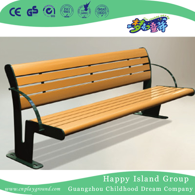Outdoor Wooden Leisure Bench Equipment With Metal Armrest (HHK-14701)