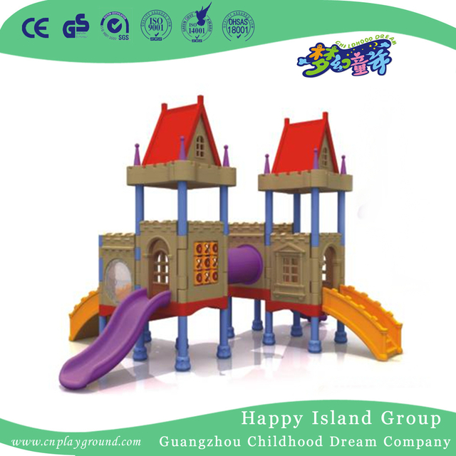 Outdoor Castle Plastic Small Slide Playground On Promotion (WZY-483-10)