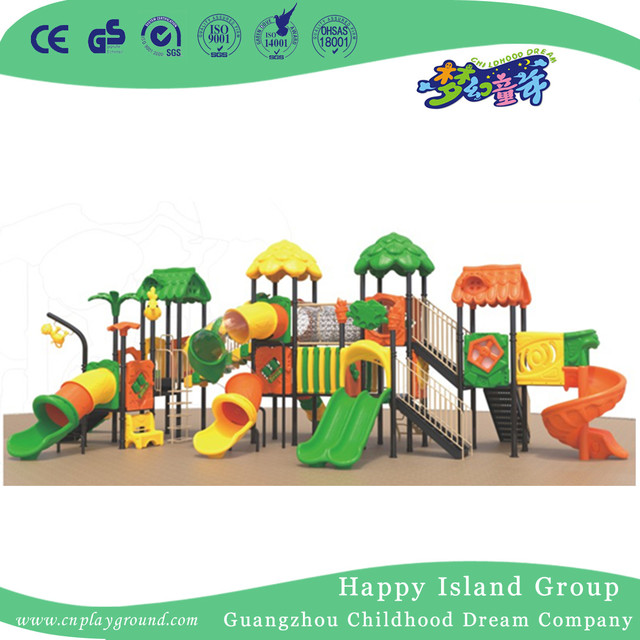 Outdoor School Plastic Slide Tree House Playground (1915101)
