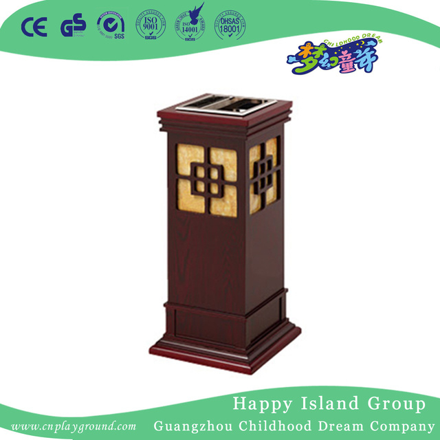 Outdoor Patio Wooden Square Trash Can (HHK-15104)