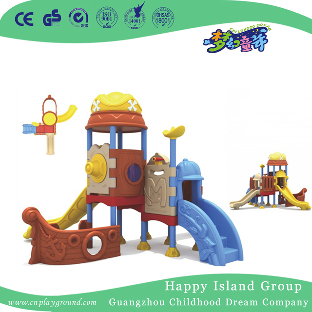 Children Play Plastic Small Slide Pirate Ship Playground (ML-2006701)