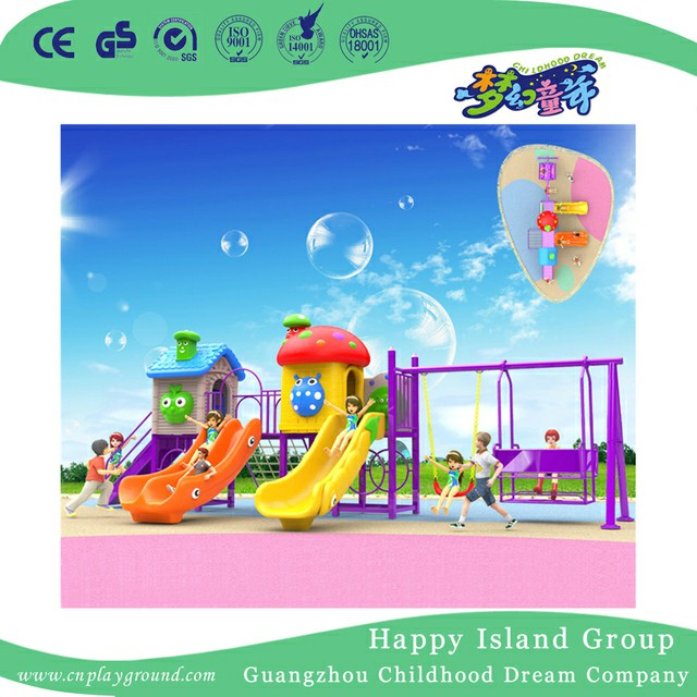 Outdoor Backyard Plastic Slide And Swing Combination Set (BBE-A23)