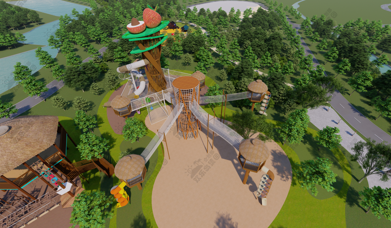 nonpowered theme park main play complex+8615989279205