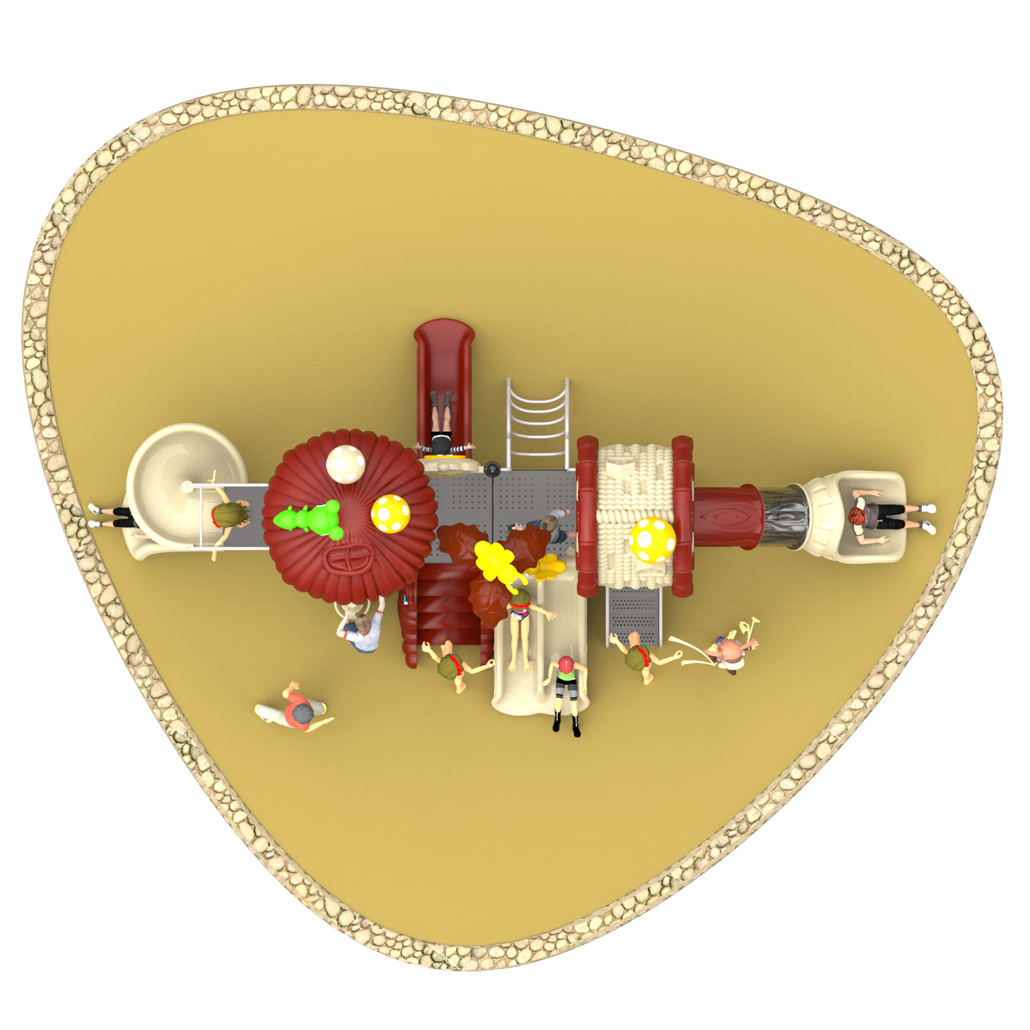 2021 New Design Luxury Villa Playground with Chocolate Mushroom and Animal Cartoon (H21-A032)