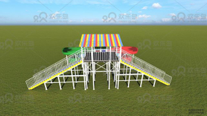 Amusement Park Water 2 tunnel Slide Outdoor Water Playground Equipment (HHK-0316)