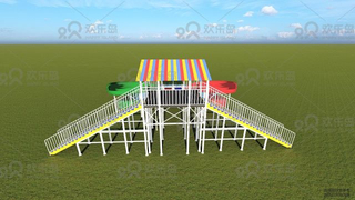 Amusement Park Water 2 tunnel Slide Outdoor Water Playground Equipment (HHK-0316)