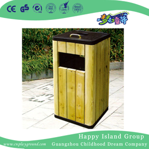 Outdoor Public Wooden Square Trash Can (HHK-15003)