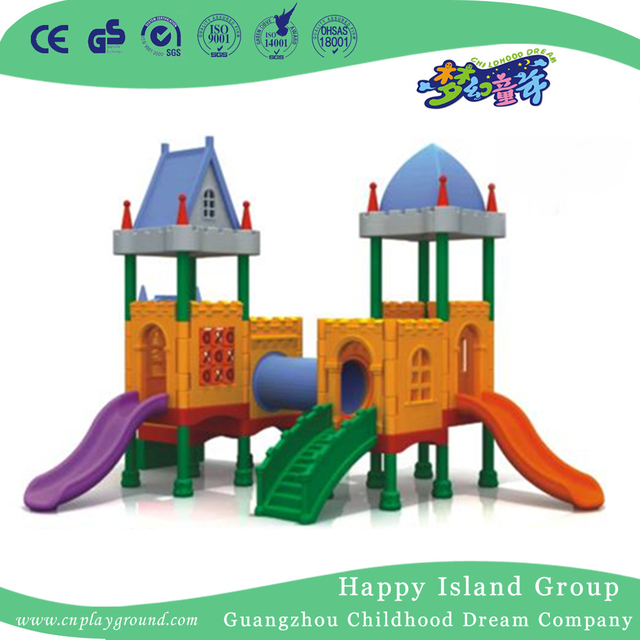 Outdoor Castle Plastic Small Slide Playground On Promotion (WZY-483-10)