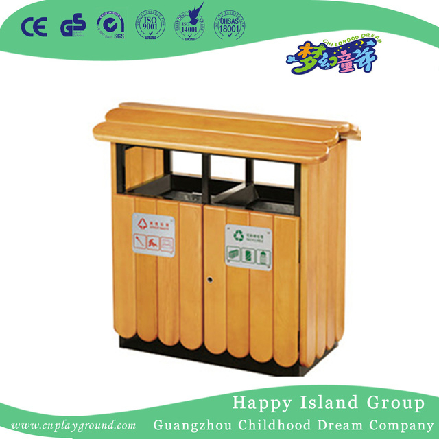 Amusement Park Outdoor Wooden Trash Can (HHK-15005)