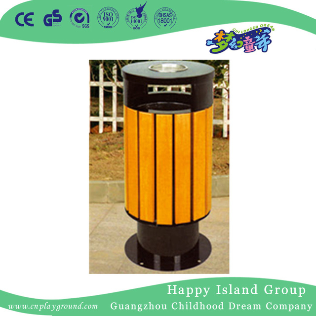 Discount Garden Round Wood Trash Can (HHK-15008)