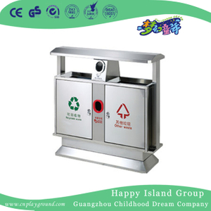 Outdoor Public Metal Double Trash Can (HHK-15301)