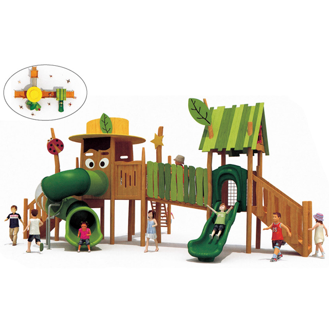 Tree house Outdoor Playground with Open Slides For Sale (HLD-04001)