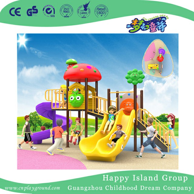 Cartoon Slide Plastic Children Playground For Promotion (BBE-B4)
