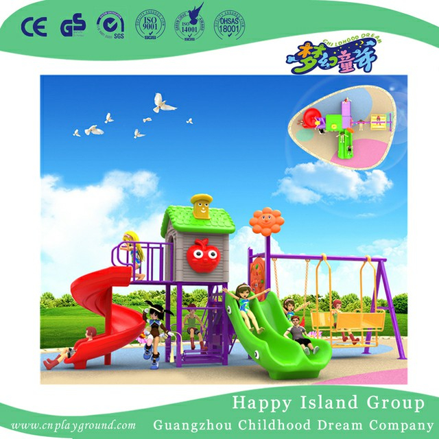 Unique Cartoon Kids Plastic Slide And Swing Combination Set (BBE-A52)