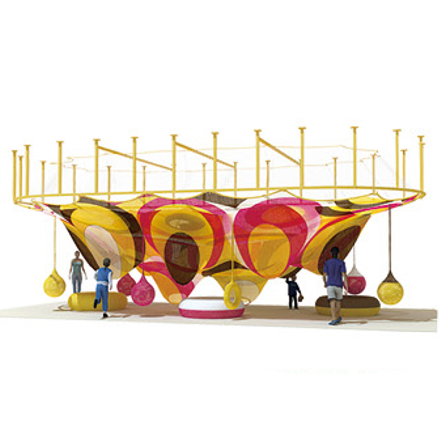 Children rope net equipment with ring cushions(HLD-09901)