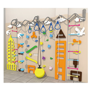 Play climbing structure with yellow towers(HLD-10306)